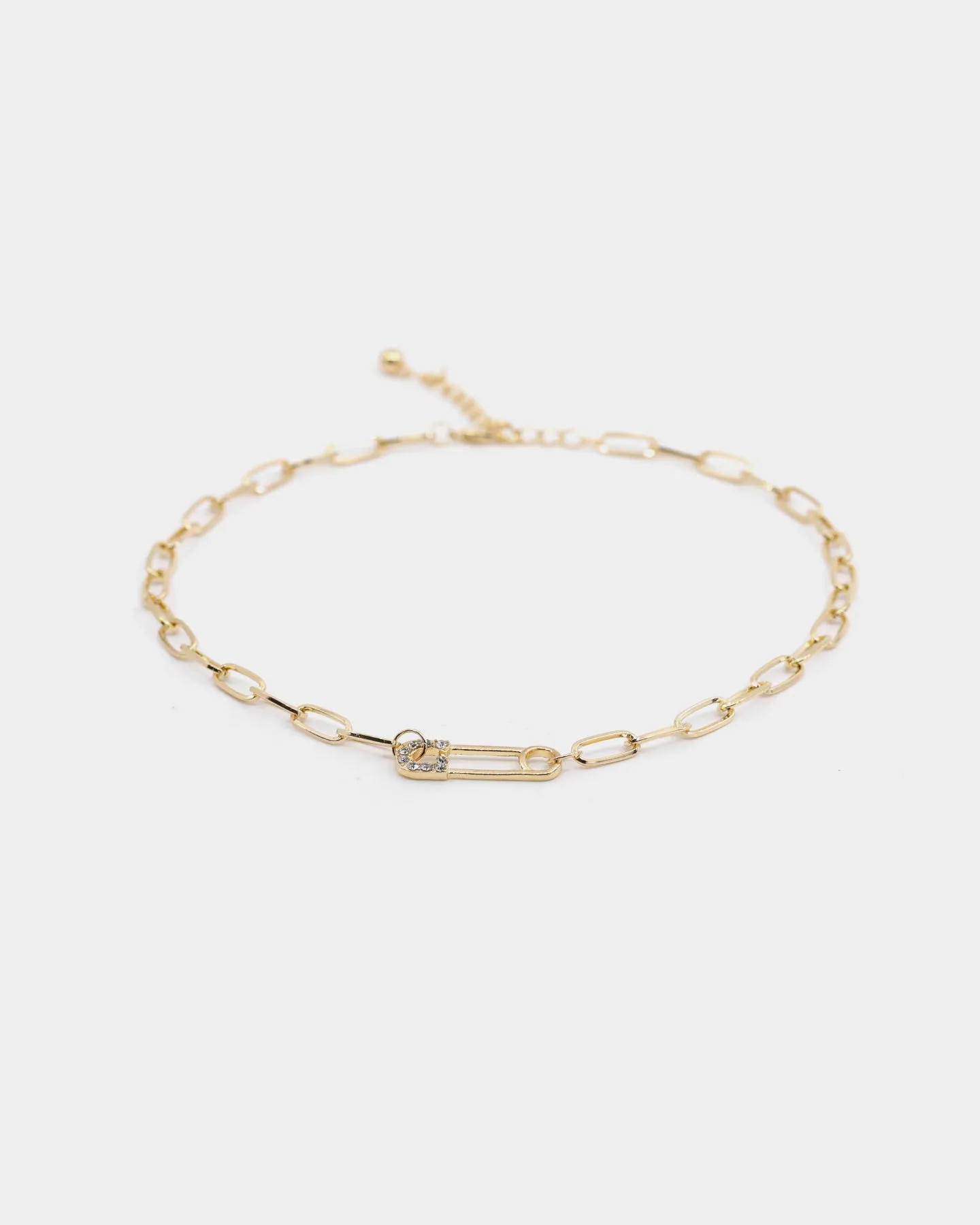 Raising Hell Women's Pin Chain Choker Necklace Gold