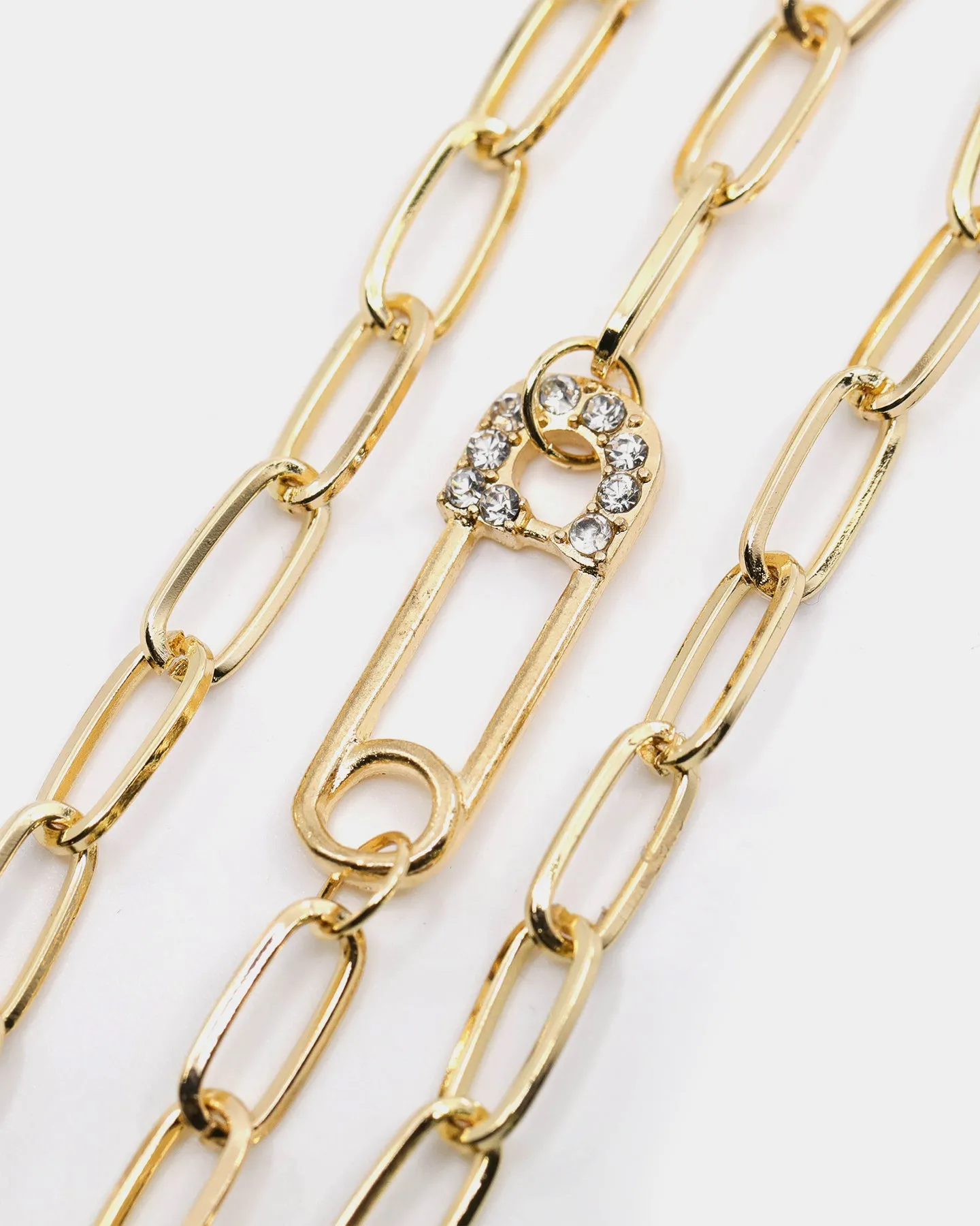 Raising Hell Women's Pin Chain Choker Necklace Gold