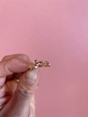 Rebecca 14K Gold Ring w. Pink & Blue Stones