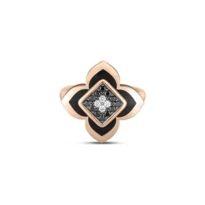 Roberto Coin 18K Rose .19cttw Black Diamond Palazzo Ducale Ring