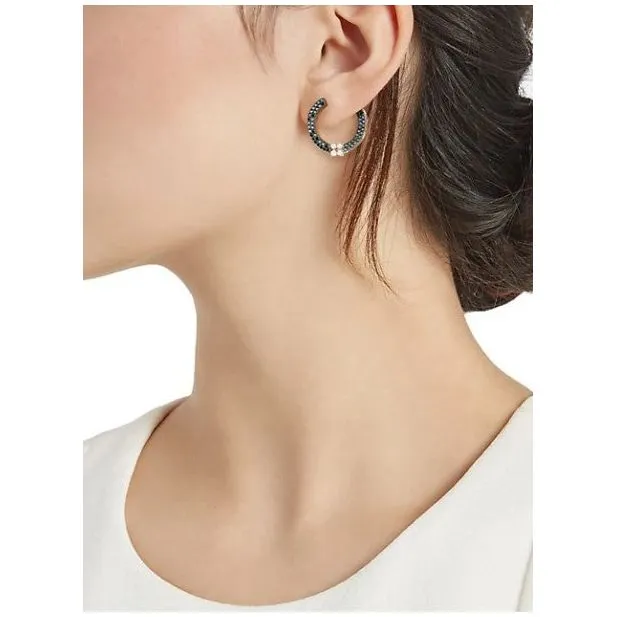 Roberto Coin 18K Rose Gold Love in Verona Black Diamond Circle Earrings