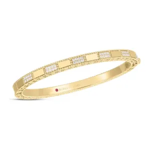 Roberto Coin 18K Yellow Gold Mosaic Alternating Diamond Bangle