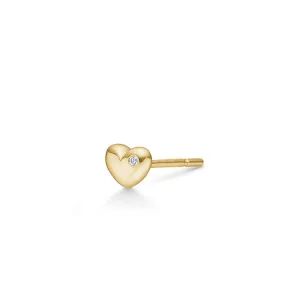 Rock My Heart 18K Gold Stud w. Diamond