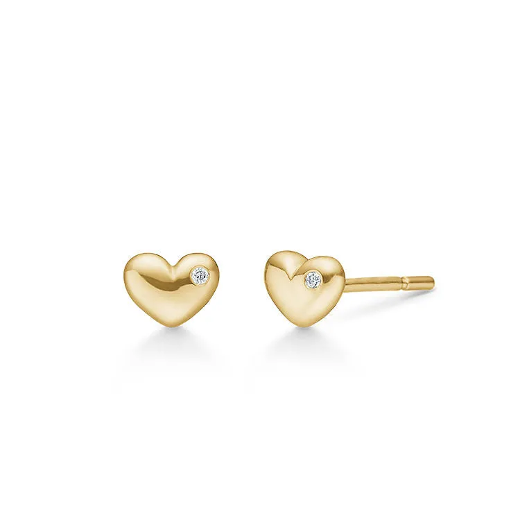 Rock My Heart 18K Gold Stud w. Diamond