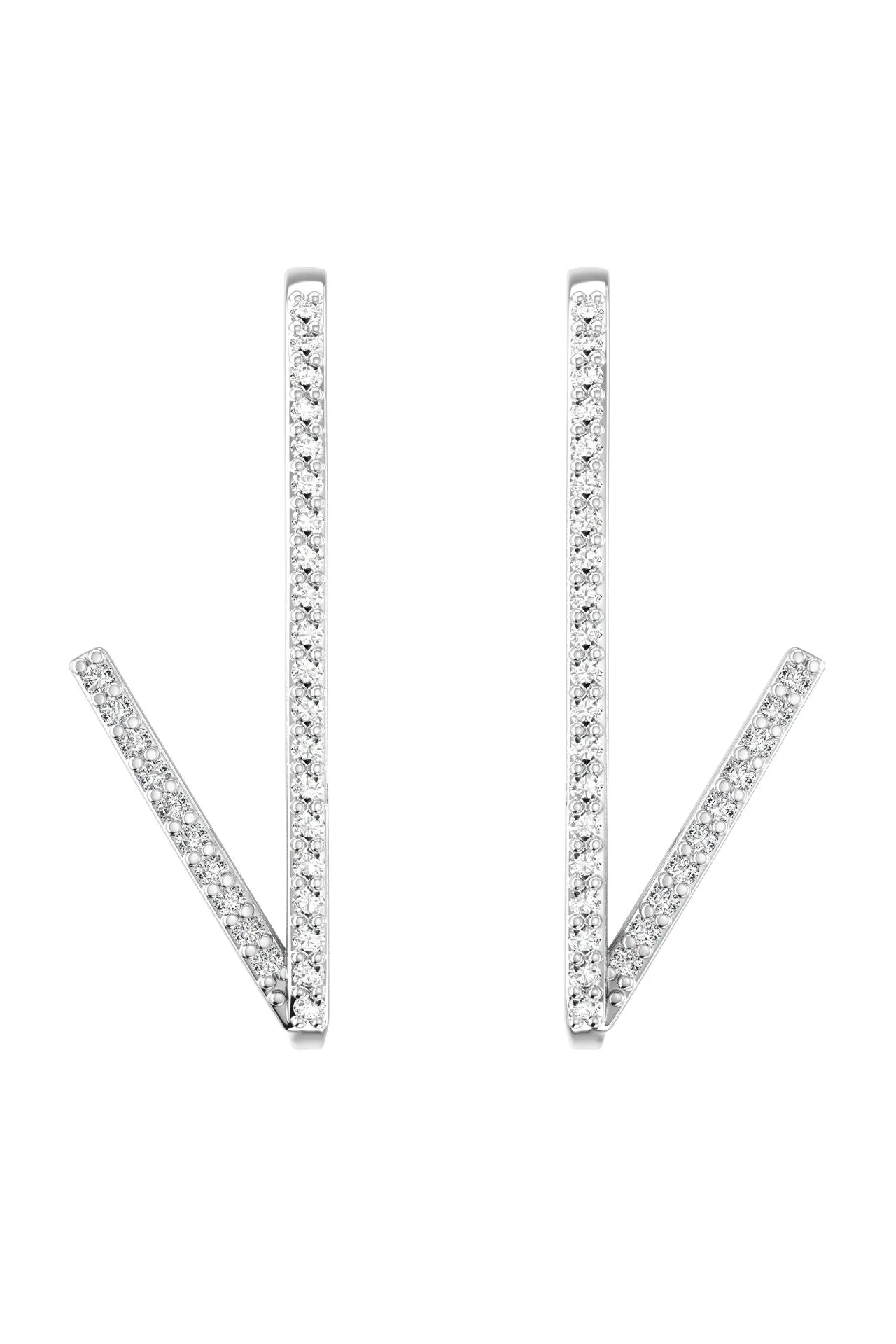 Romance 18K White Gold Earring w. Lab-Grown Diamonds