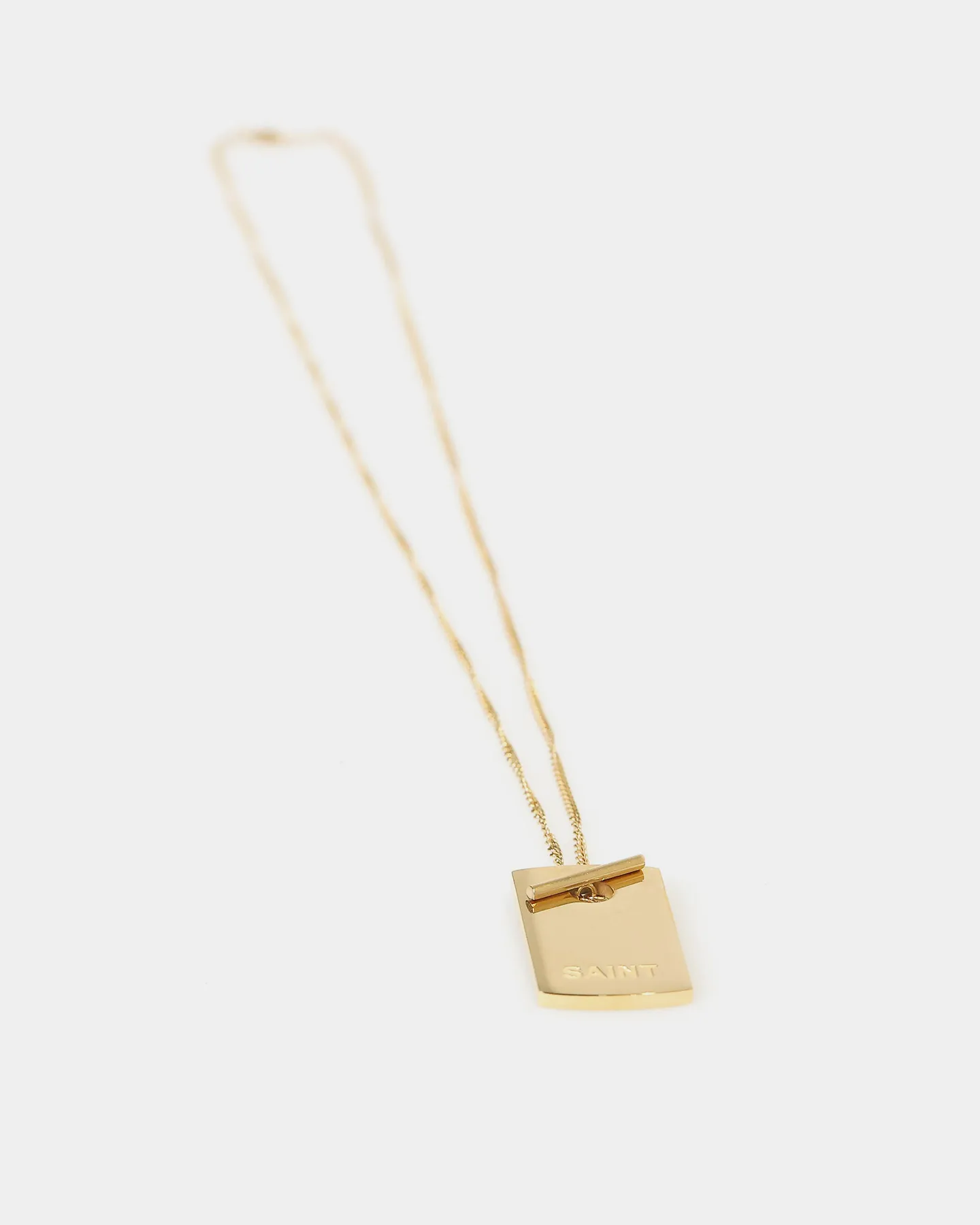 Saint Morta Dog Tag Necklace Gold