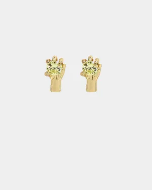 Saint Morta In His Hand Earrings Gold/Green