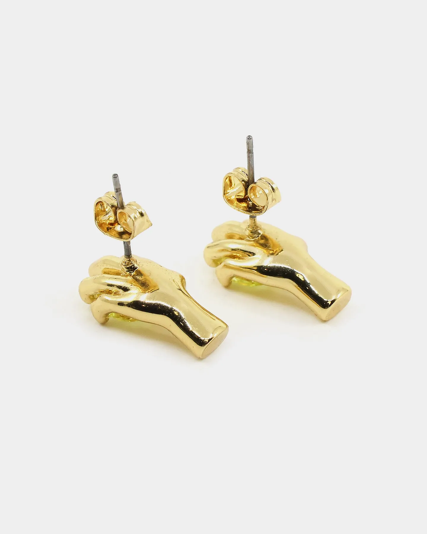 Saint Morta In His Hand Earrings Gold/Green