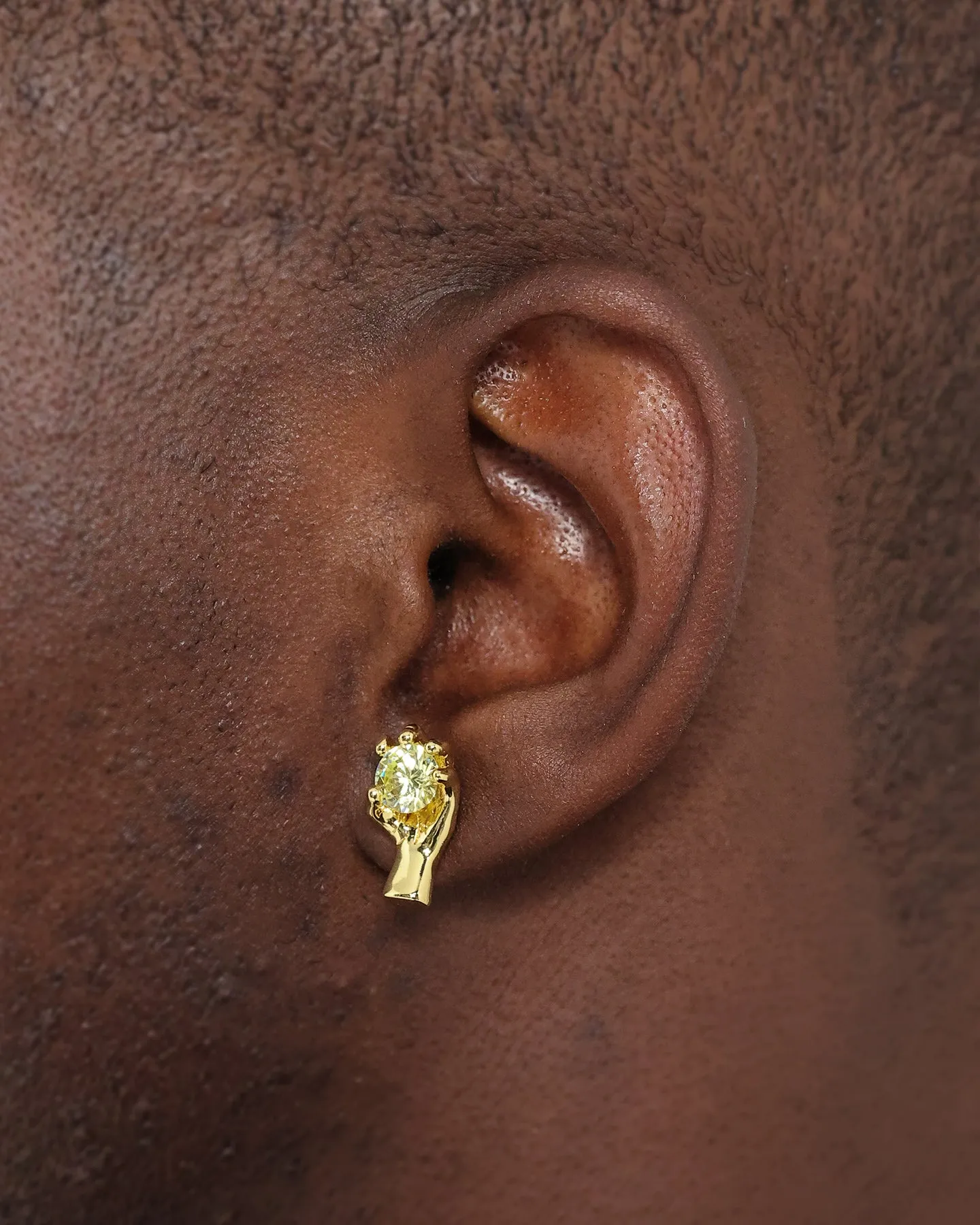 Saint Morta In His Hand Earrings Gold/Green