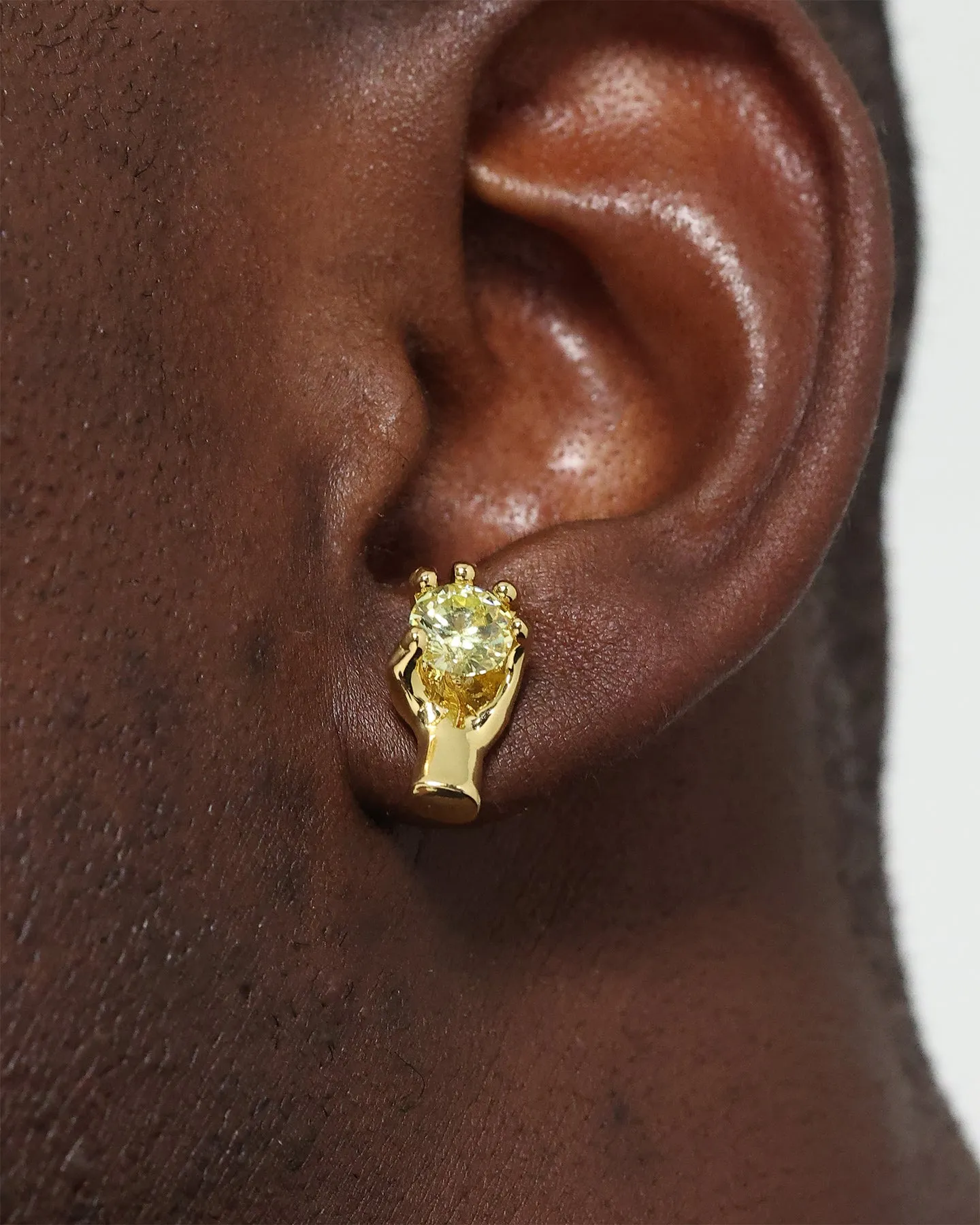 Saint Morta In His Hand Earrings Gold/Green