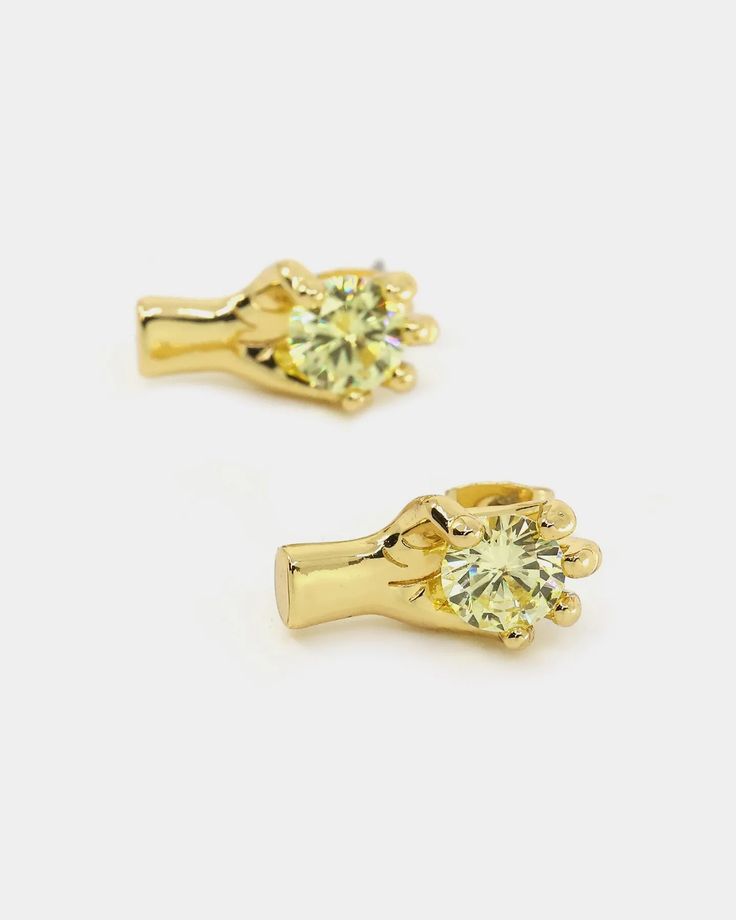 Saint Morta In His Hand Earrings Gold/Green