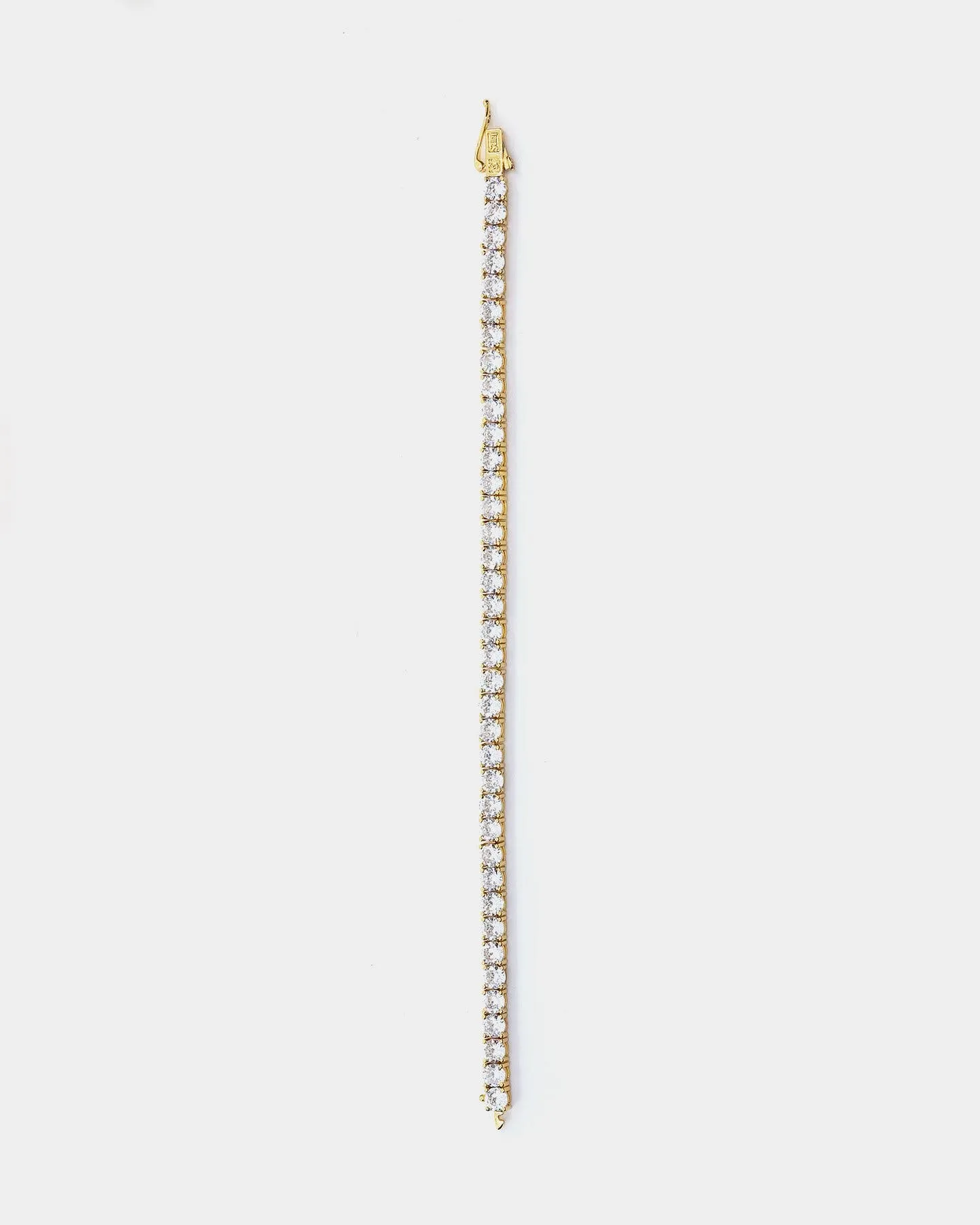 Saint Morta Round Cut 9" Tennis Bracelet Gold Plated