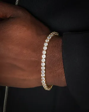Saint Morta Round Cut 9" Tennis Bracelet Gold Plated