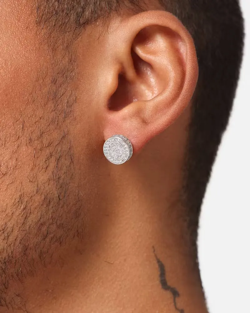 Saint Morta Stadium Earrings Iced White Gold