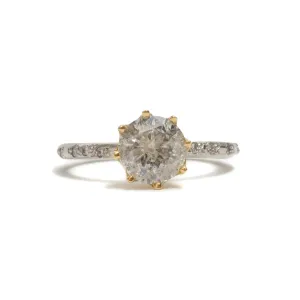 Salt and Pepper Solitaire Ring Pieces of Eight