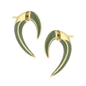 Shaun Leane Sabre Solis Talon 18ct Yellow Gold Vermeil Sterling Silver Leaf Ceramic Earrings