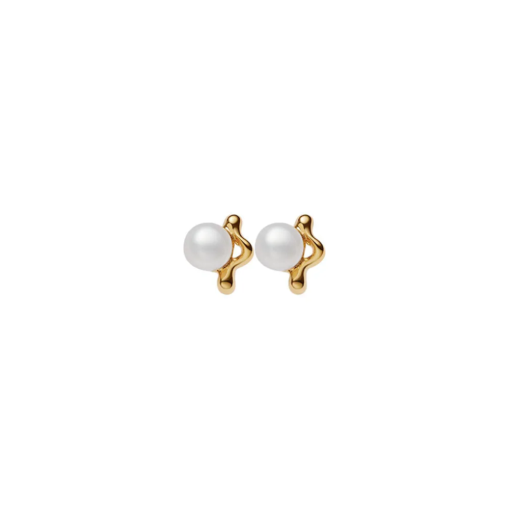 Shibuya Ichi Gold Plated Stud w. Pearl