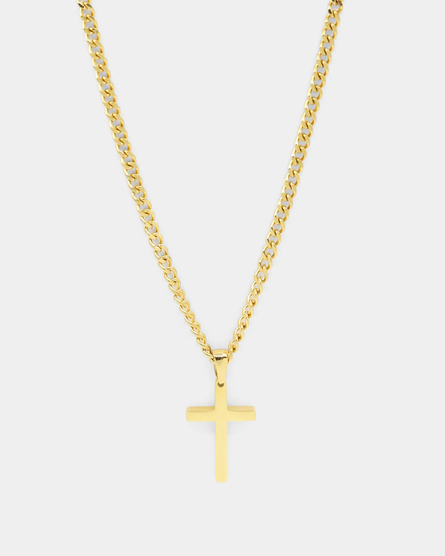 Shortie Kids' Cross Pendant Micro 4mm Chain Gold