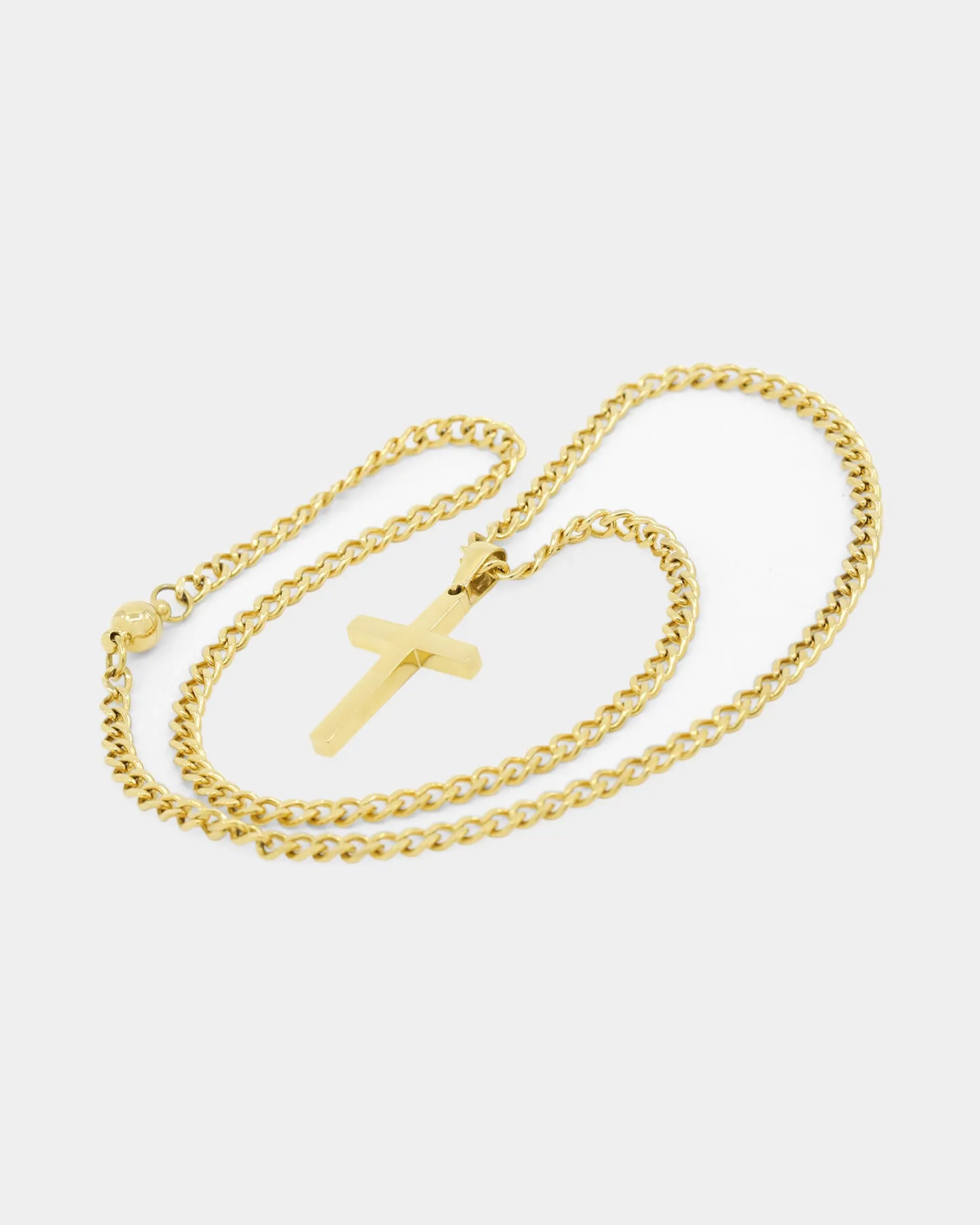 Shortie Kids' Cross Pendant Micro 4mm Chain Gold