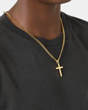 Shortie Kids' Cross Pendant Micro 4mm Chain Gold