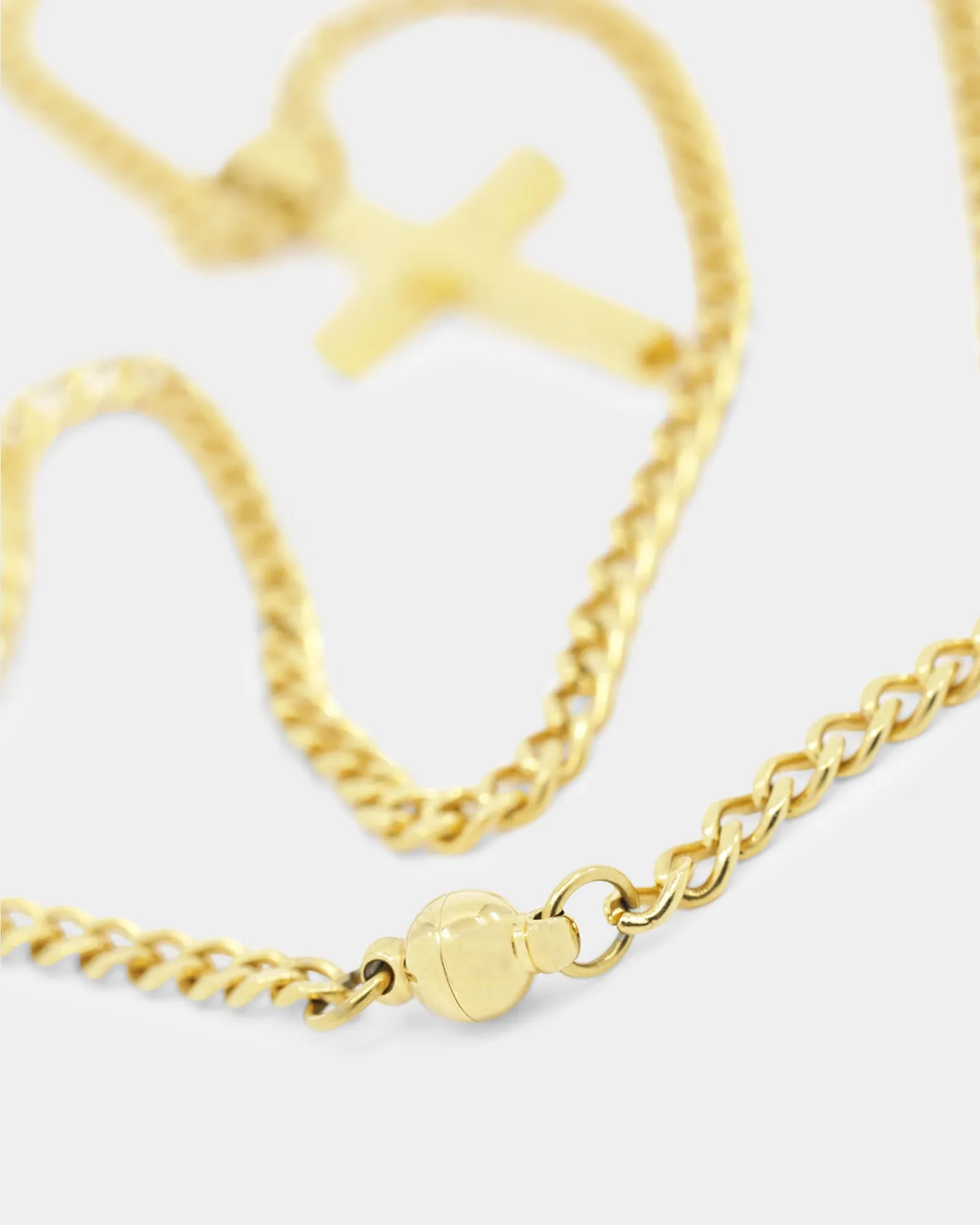 Shortie Kids' Cross Pendant Micro 4mm Chain Gold