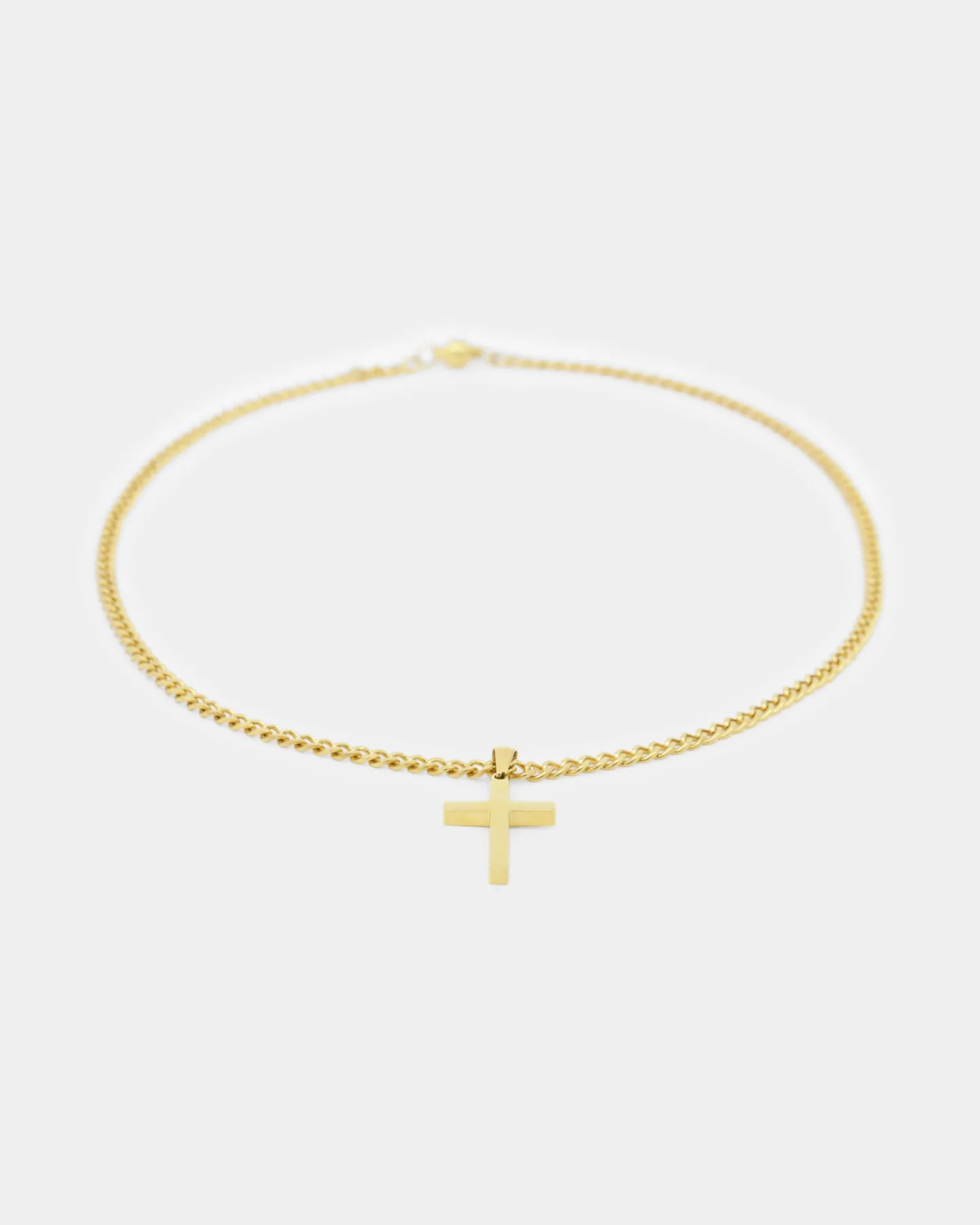 Shortie Kids' Cross Pendant Micro 4mm Chain Gold