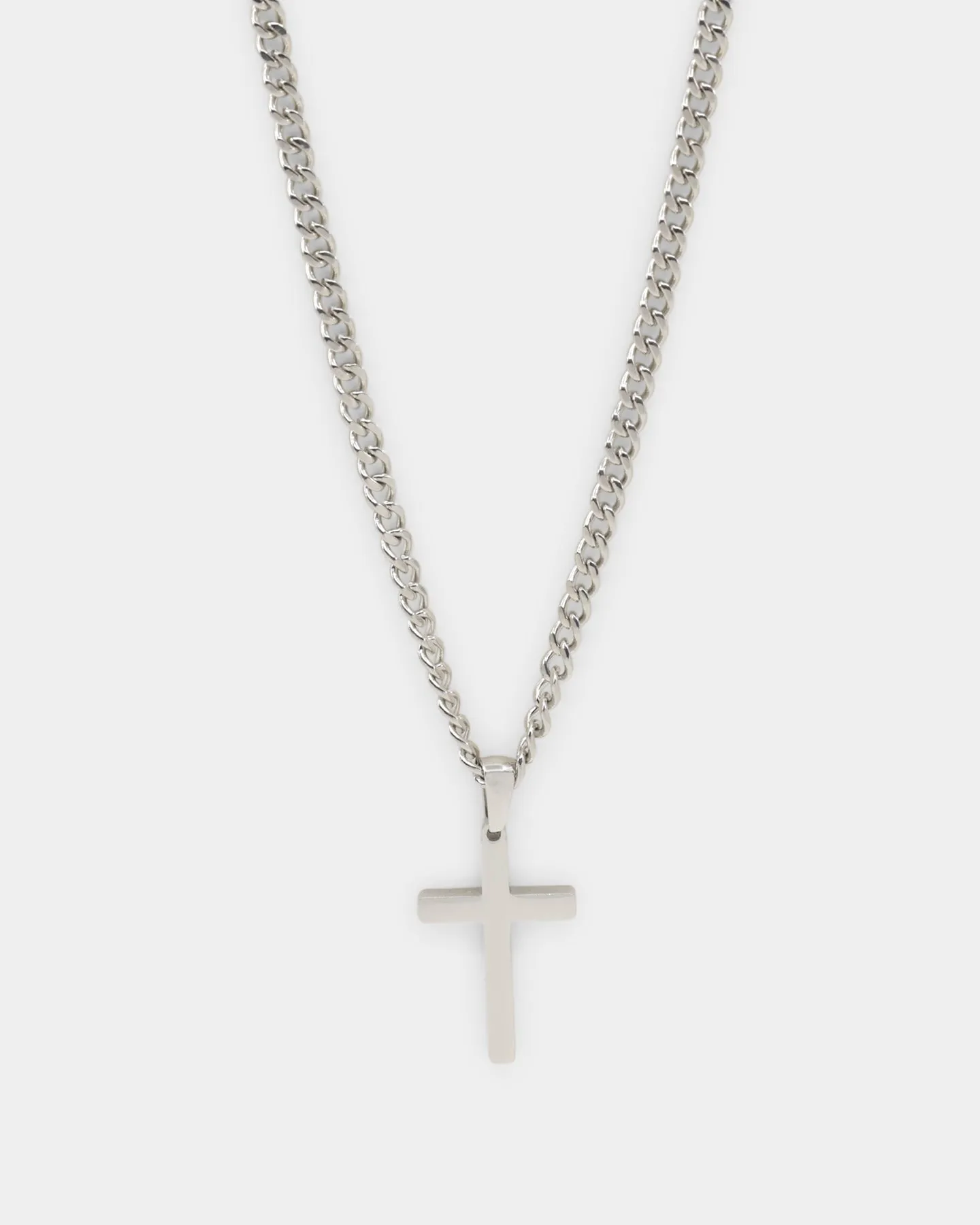 Shortie Kids' Cross Pendant Micro 4mm Chain Silver