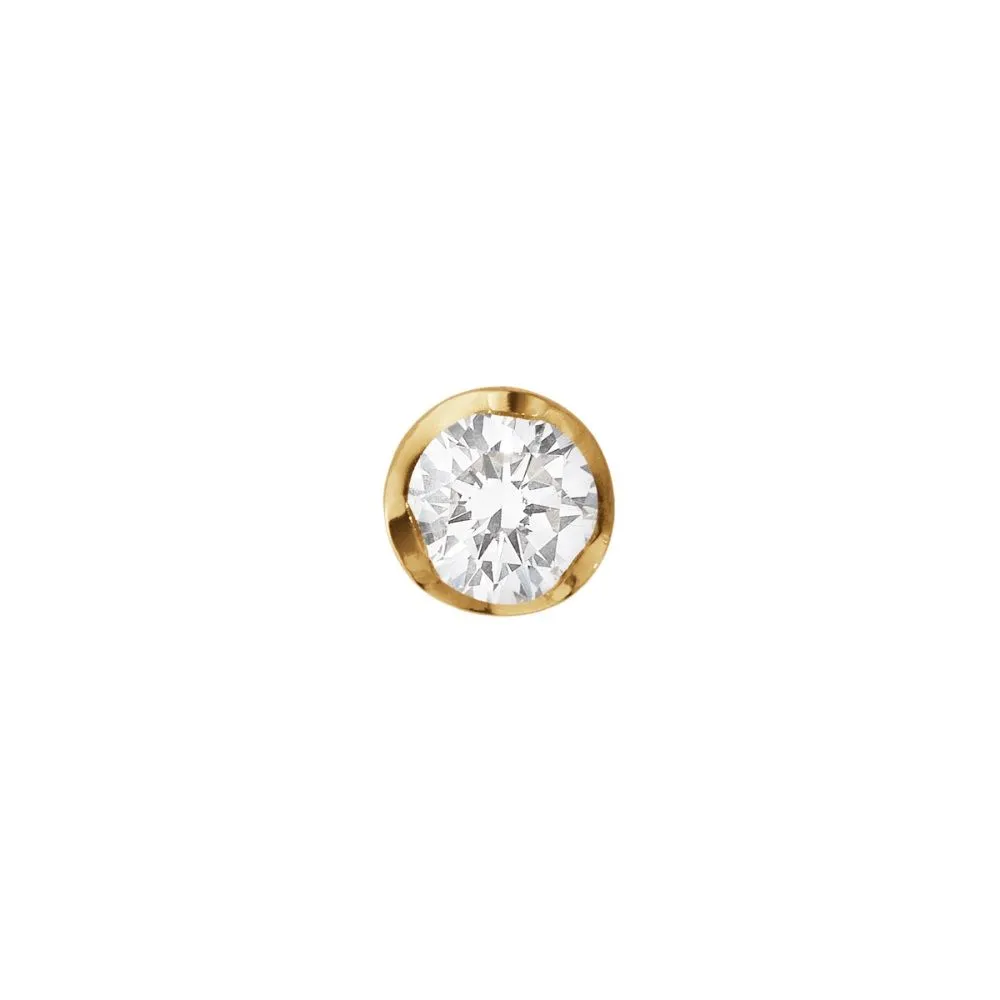 Signature 18K Gold Stud w. 0.10ct Diamond