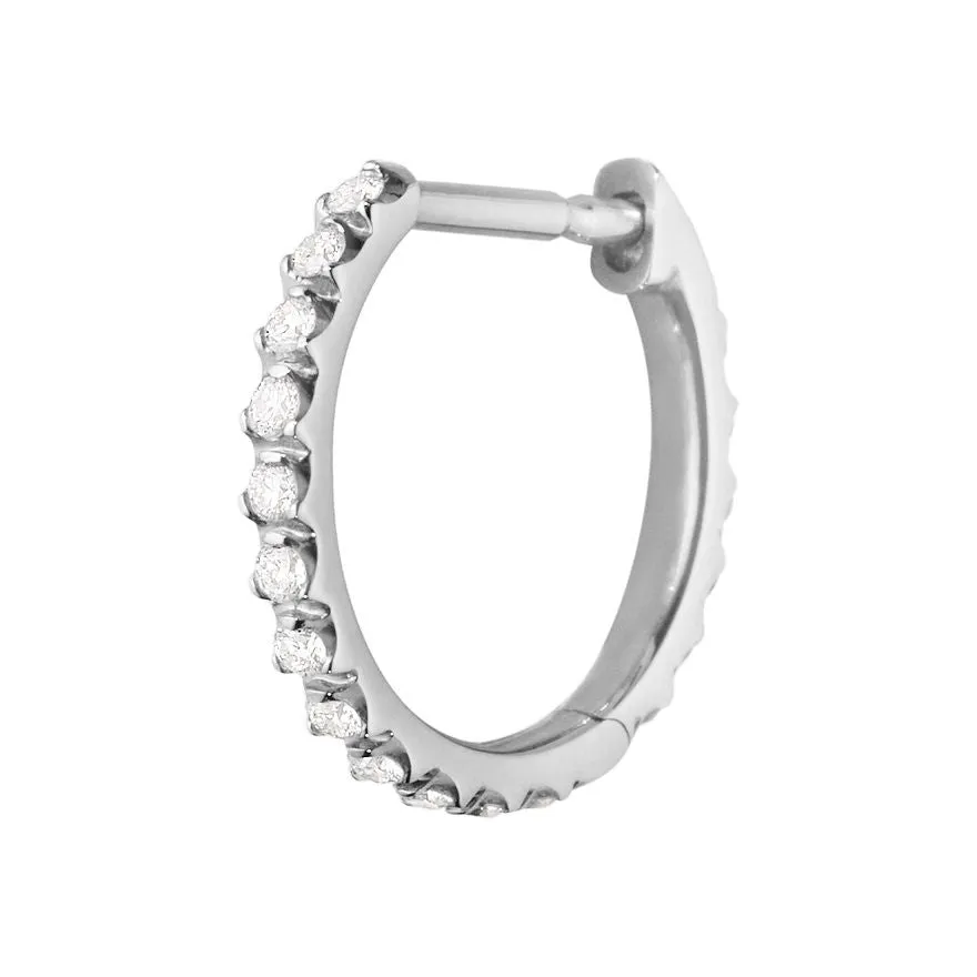 Signature 18K White Gold Hoop w. 0.10ct Diamond