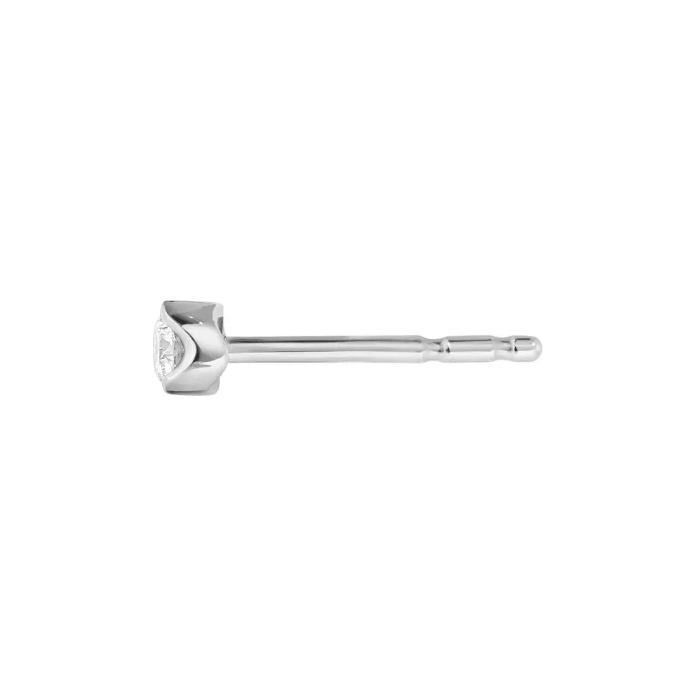 Signature 18K White Gold Stud w. 0.10ct Diamond