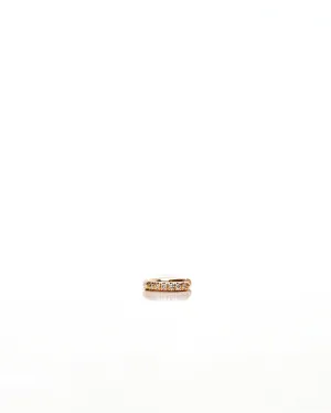 Signature 5mm 18K Gold, Whitegold or Rosegold Huggie w. Diamonds