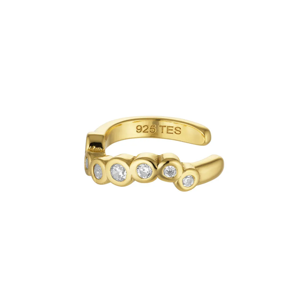 Sirona 18K Gold Plated Ear Cuff w. Zirconia