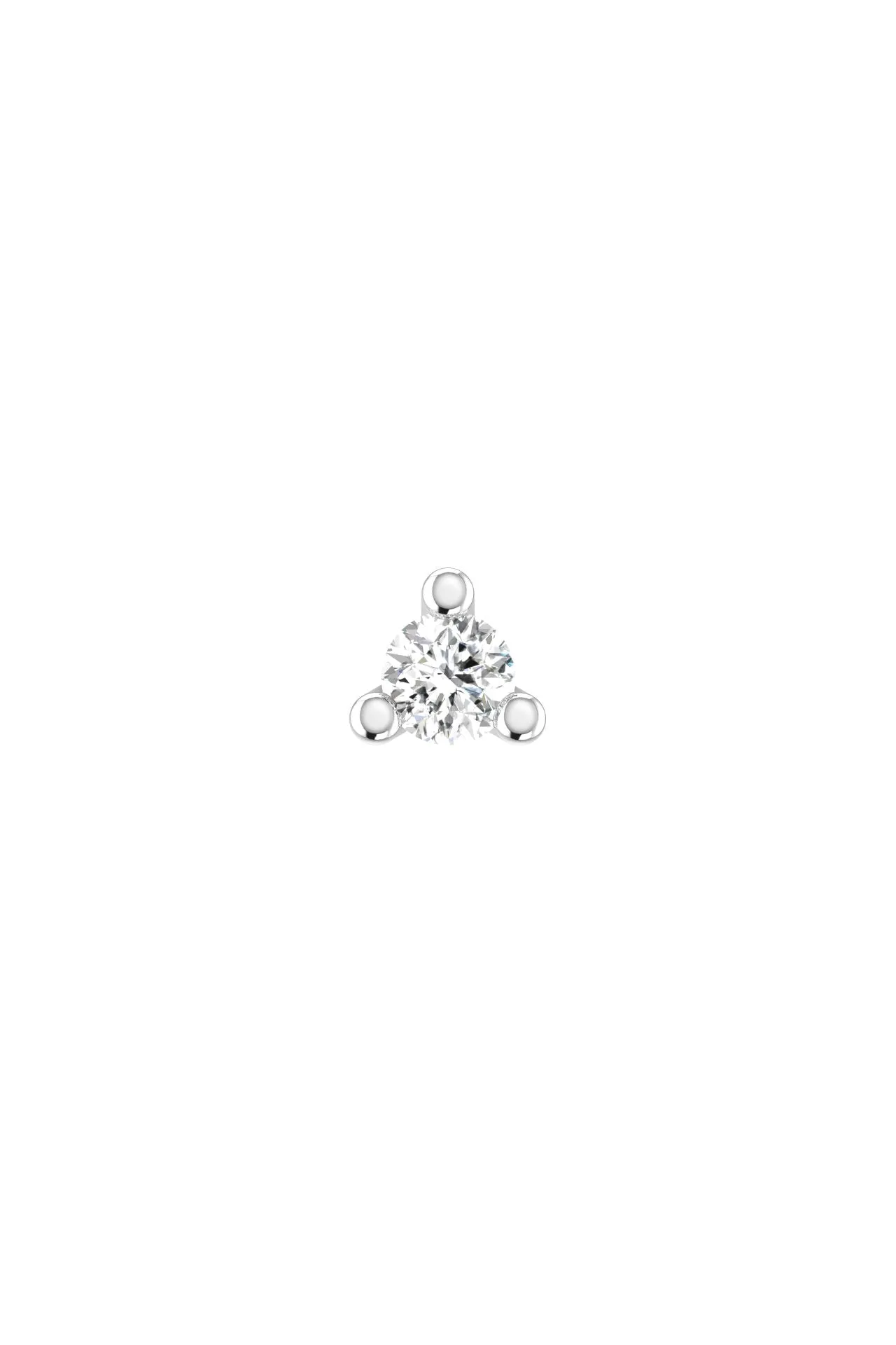 Solitaire Piercing 18K White Gold Earring w. Lab-Grown Diamonds