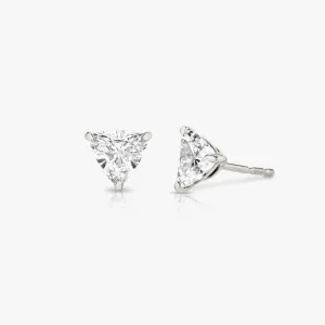 Solitaire Trillion 14K Whitegold Studs w. Lab-Grown Diamonds