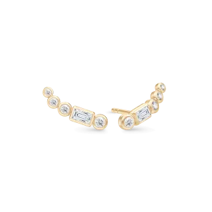 Sophia Clear Gold Plated Earstuds w. Zirconia