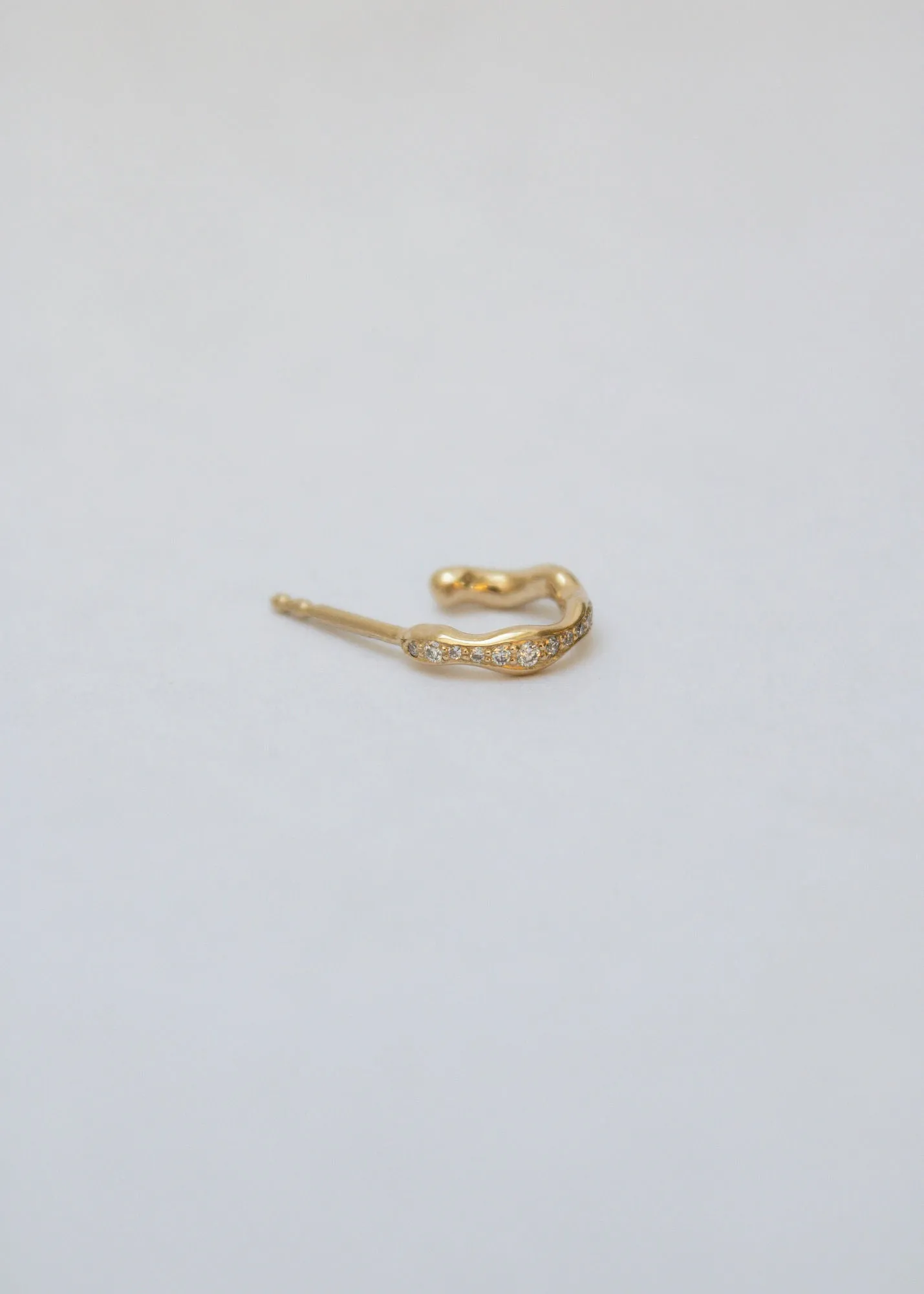 Spuma Pavé 14K Gold Hoop w. Diamonds