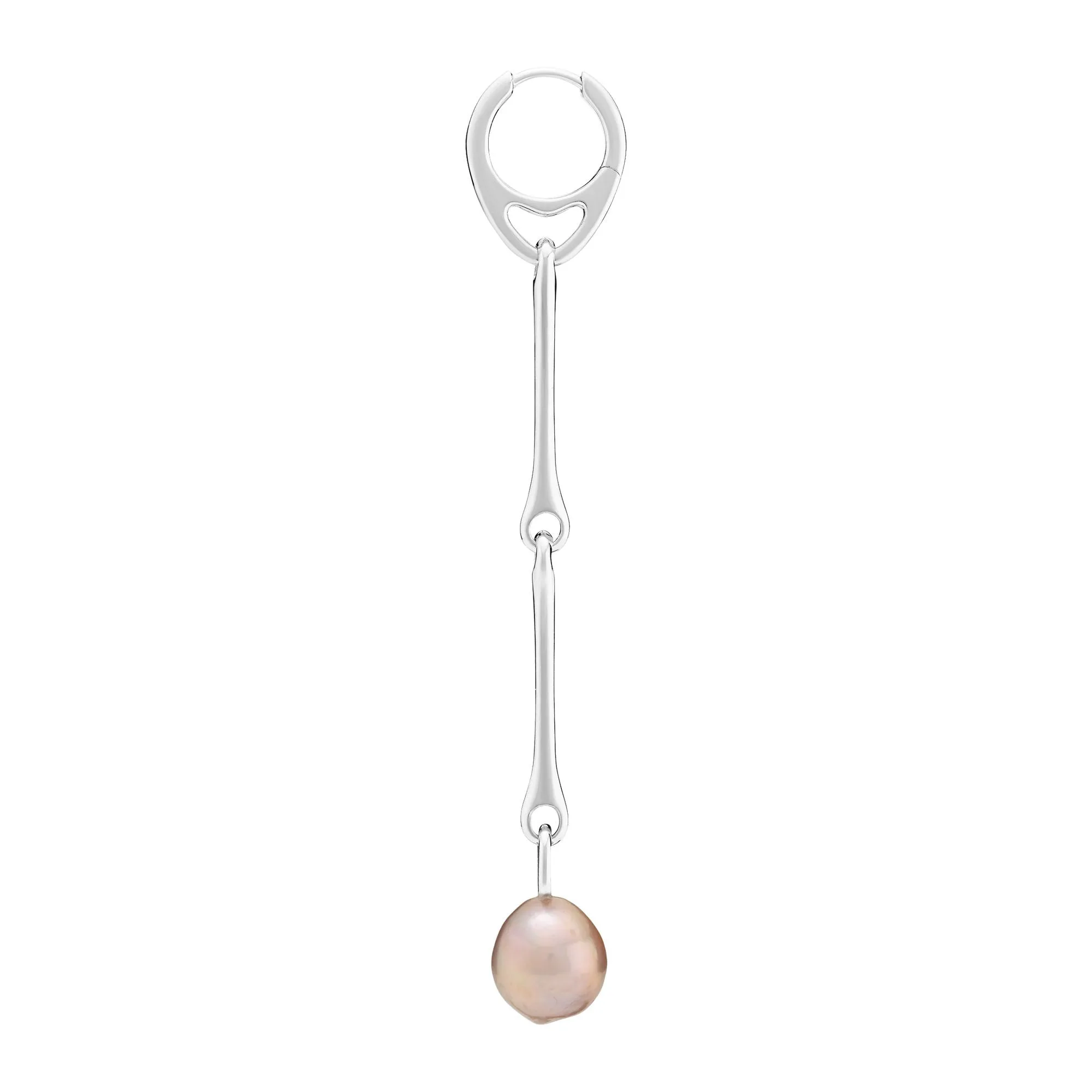 Stag Silver Earring w. Pearl