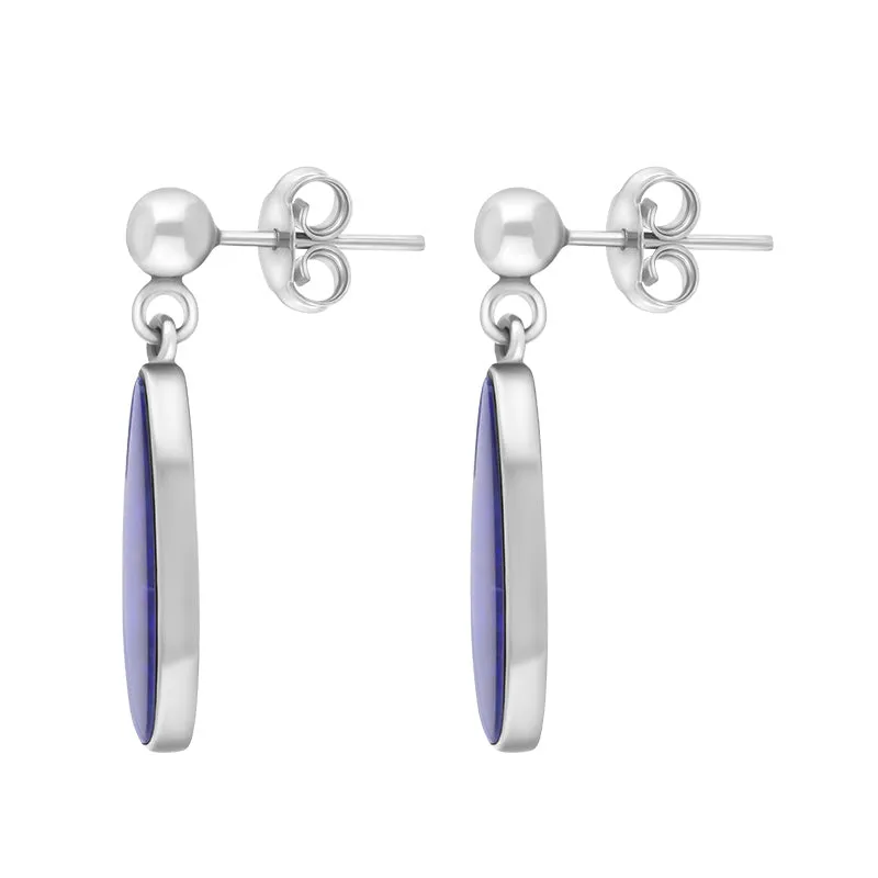 Sterling Silver Abstract Opal Doublet Drop Earrings D