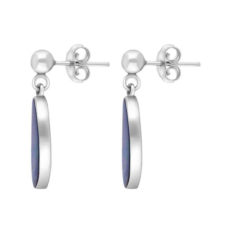 Sterling Silver Abstract Opal Doublet Drop Earrings D