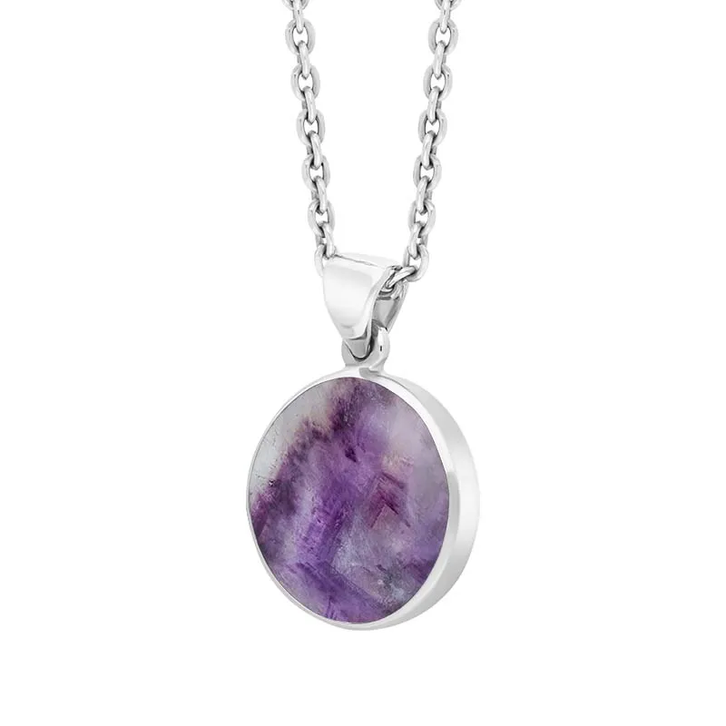 Sterling Silver Blue John Plain Round Necklace