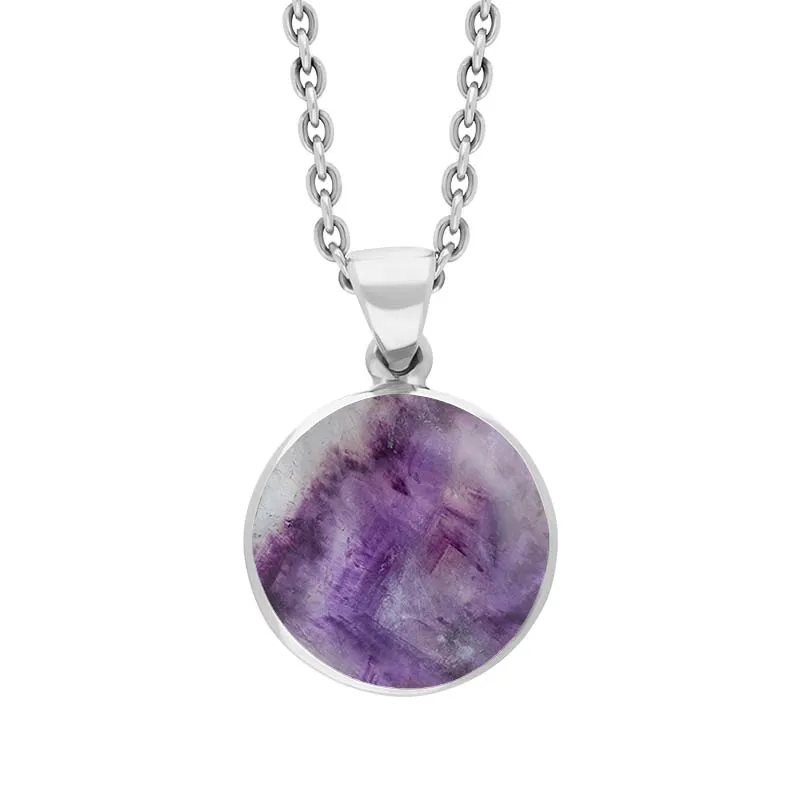 Sterling Silver Blue John Plain Round Necklace