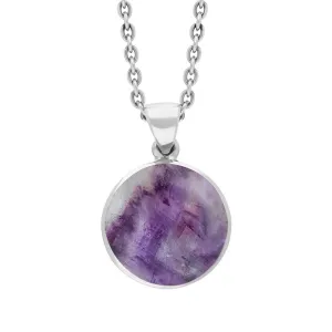 Sterling Silver Blue John Plain Round Necklace