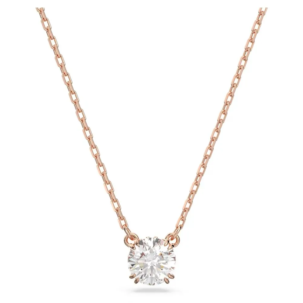 Swarovski Constella Necklace with Pendant Round cut White Rose gold-tone plated  38cm x 42 CM