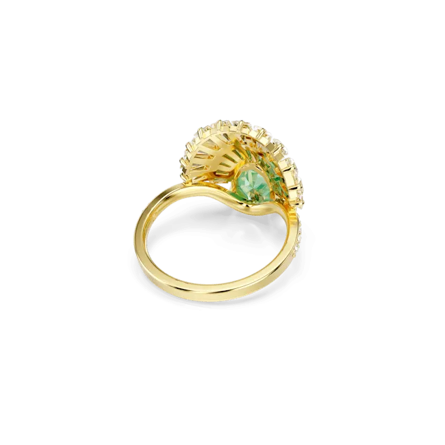 Swarovski Idyllia Ring Mixed Cuts Shell Green Gold-Tone Plated