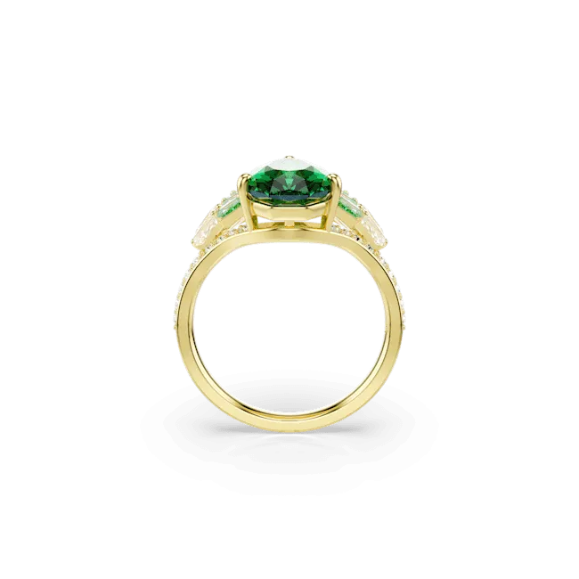 Swarovski Idyllia Ring Mixed Cuts Shell Green Gold-Tone Plated