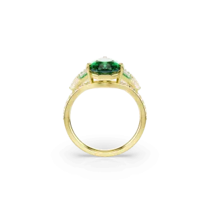 Swarovski Idyllia Ring Mixed Cuts Shell Green Gold-Tone Plated