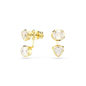 Swarovski Imber Earring Jackets Asymmetrical Design Mixed Cuts White Gold-Tone Plated