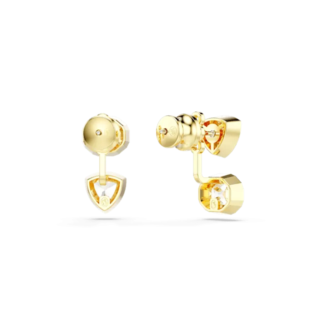 Swarovski Imber Earring Jackets Asymmetrical Design Mixed Cuts White Gold-Tone Plated