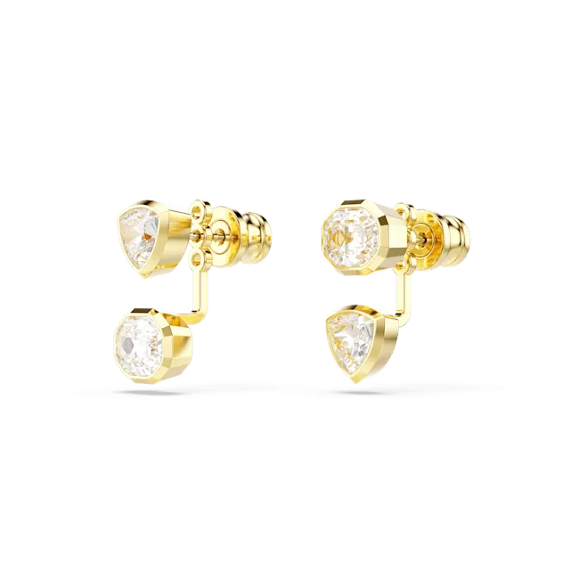 Swarovski Imber Earring Jackets Asymmetrical Design Mixed Cuts White Gold-Tone Plated