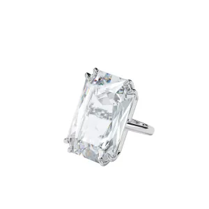 Swarovski Mesmera Cocktail Ring Oversized Crystal, White, Rhodium Plated